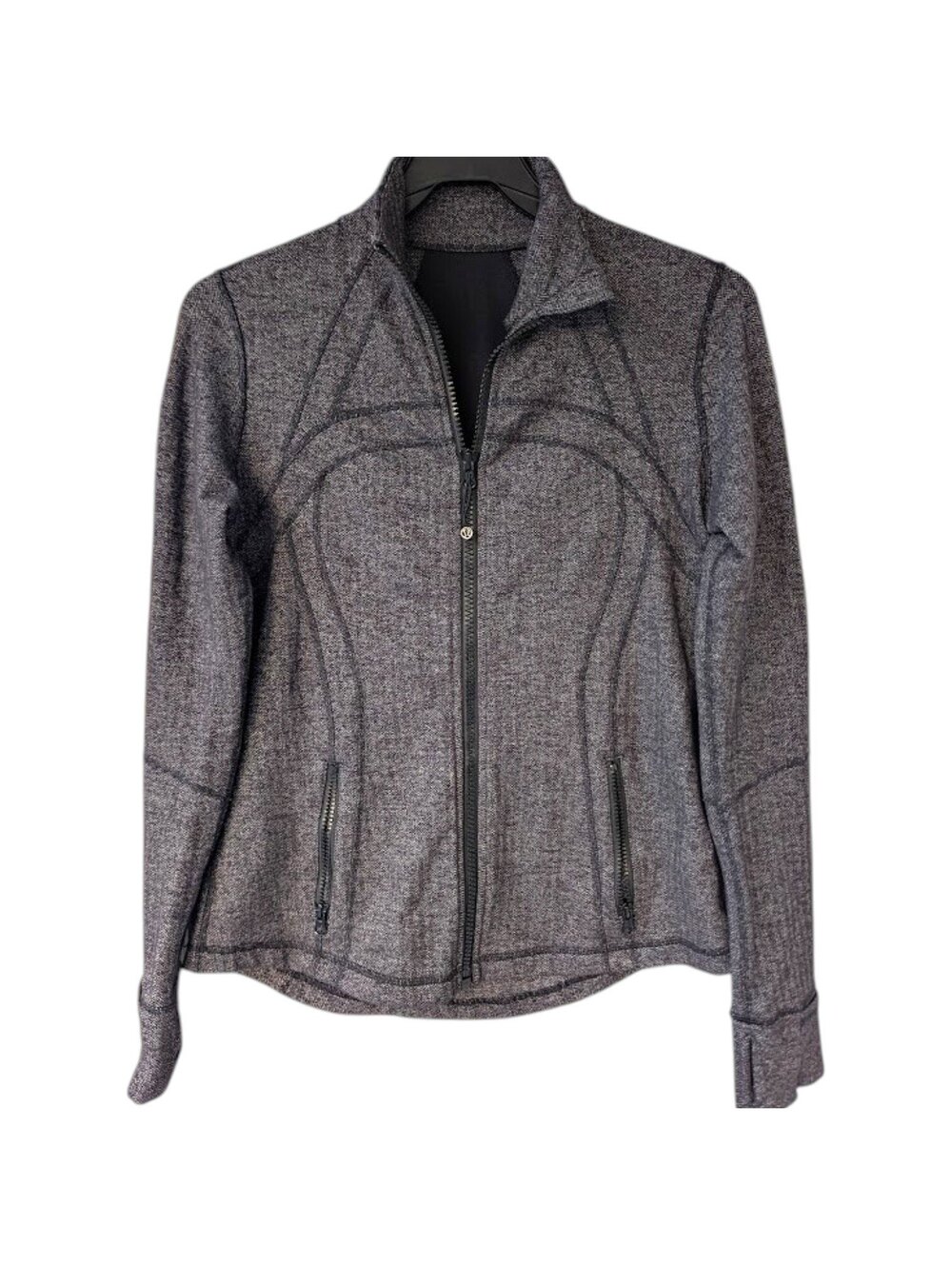 Lululemon Define Womens Large Gray Heathered Jacket Full Zip Athletic 19x25.5